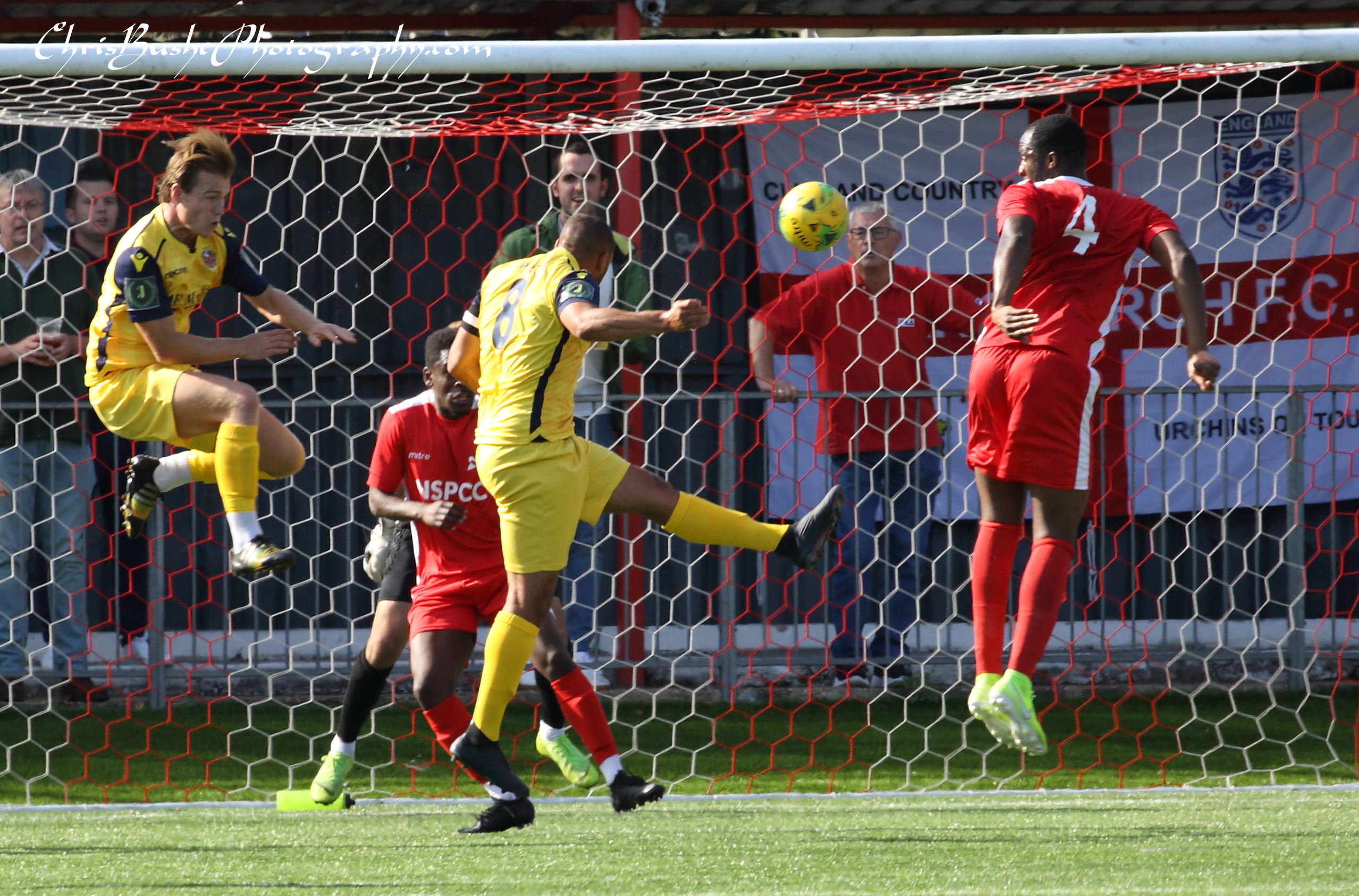 Lewis Spence Hornchurch captain scores their second goal